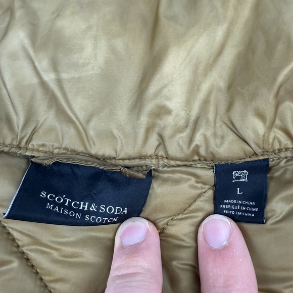 Scotch & Soda Jacket Mens Large Quilted Puffer Reversible Snap Front Modern - Picture 6 of 10